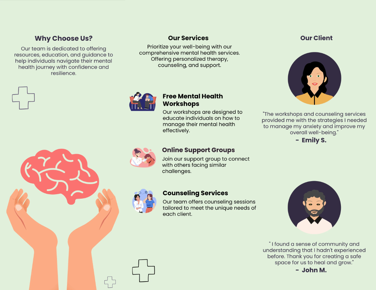Free Mental Health Brochure Template to Edit Online