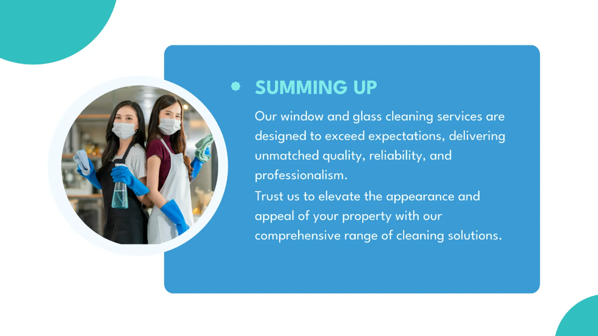 Free Window and Glass Cleaning Services Presentation Template to Edit Online