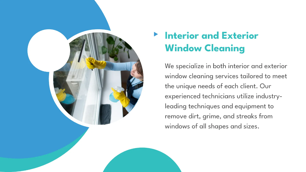 Free Window and Glass Cleaning Services Presentation Template to Edit Online