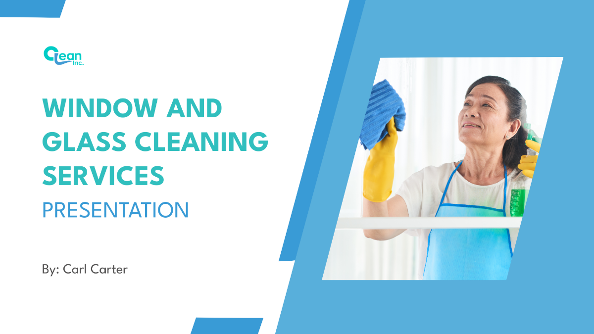 Free Window and Glass Cleaning Services Presentation Template