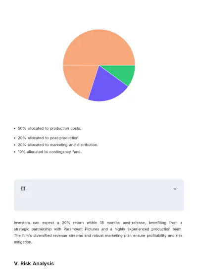 Free Film Financial Plan Template to Edit Online