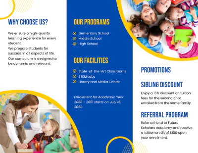 Free School Education Brochure Template to Edit Online