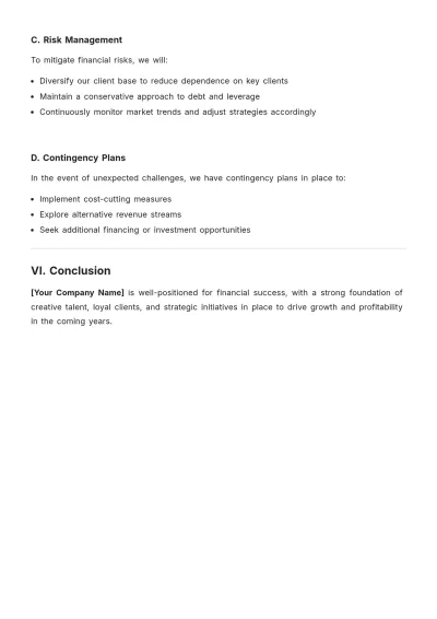Free Advertising Agency Financial Plan Template to Edit Online