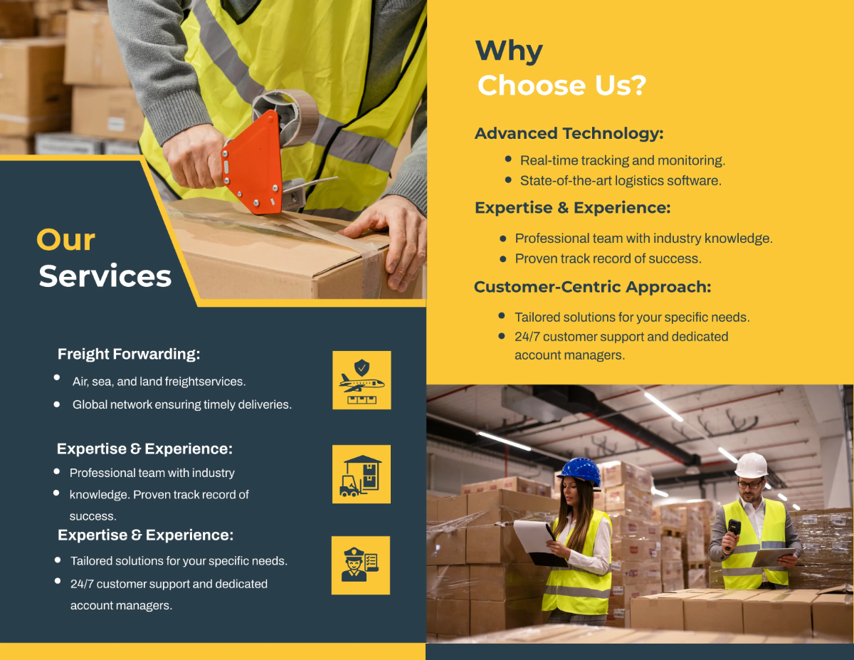 Free Logistics Company Brochure Template to Edit Online