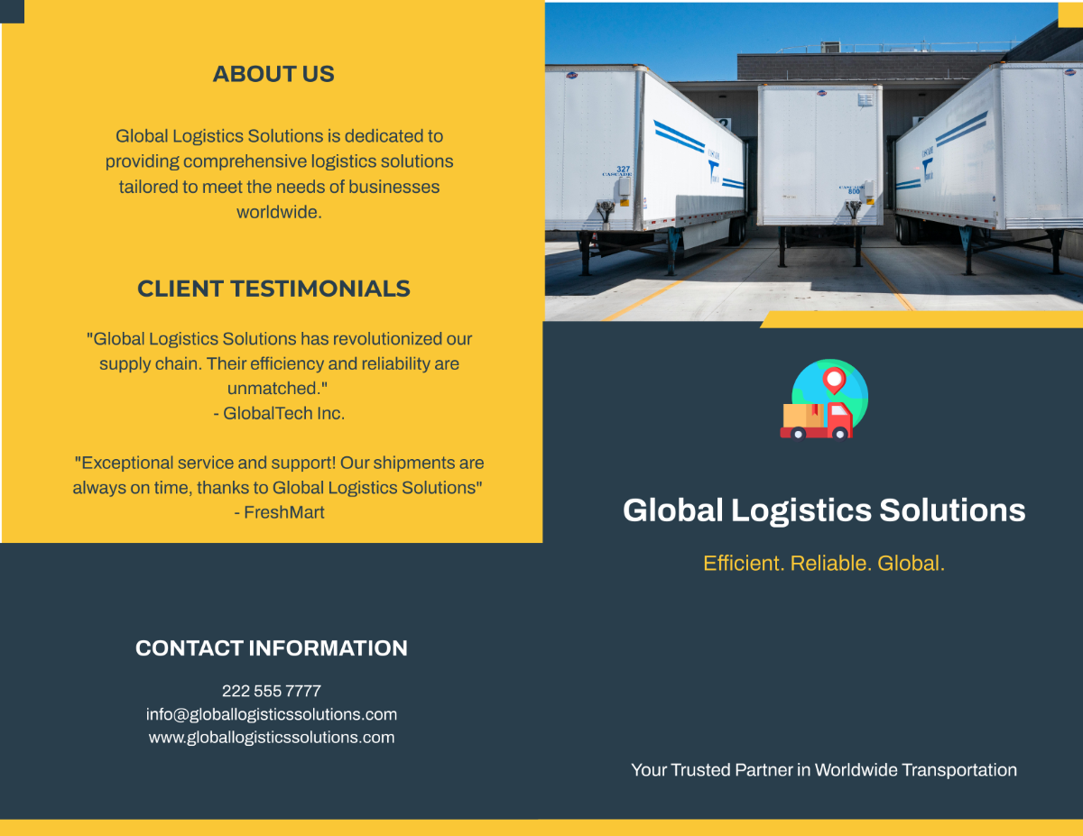 Logistics Company Brochure Template