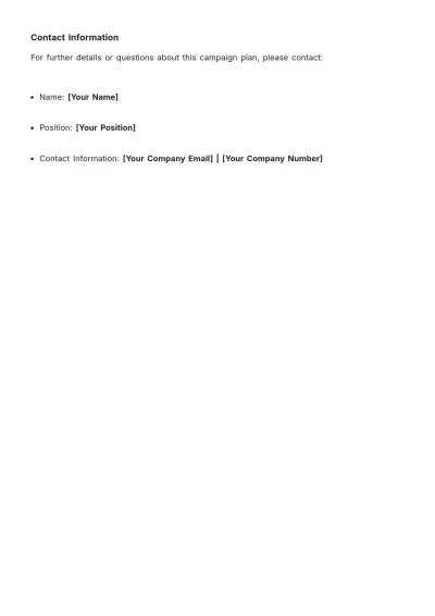 Free Outreach Campaign Plan Template to Edit Online