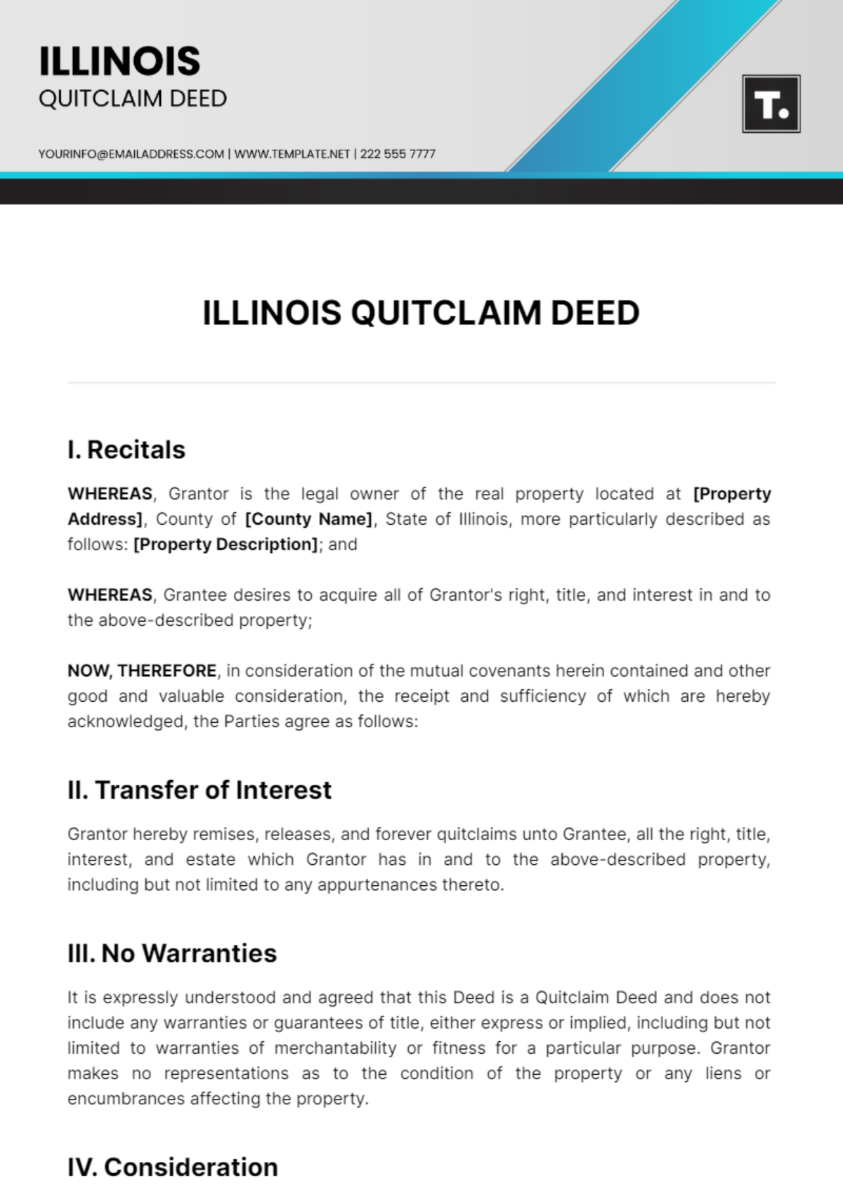 Illinois Quitclaim Deed Template - Edit Online & Download