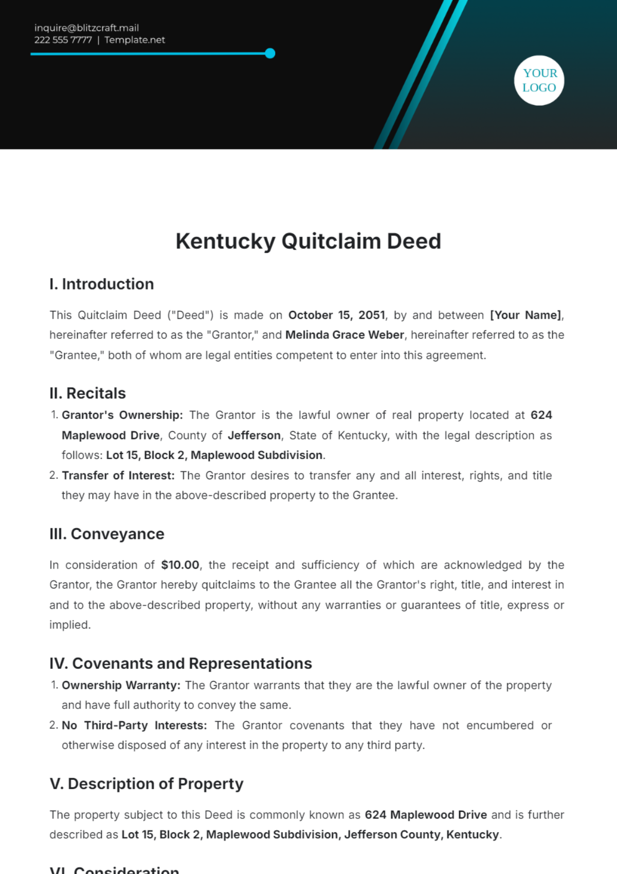 Kentucky Quitclaim Deed Template - Edit Online & Download