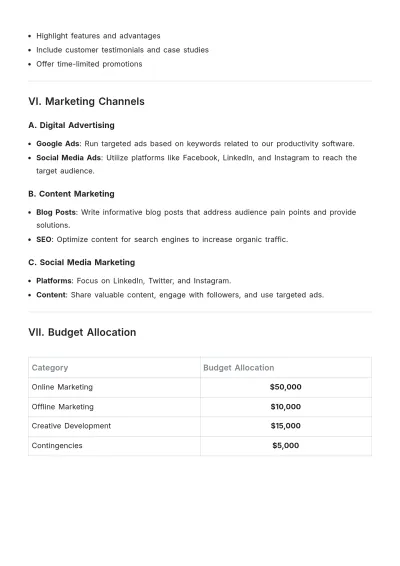 Free Lead Generation Campaign Plan Template to Edit Online