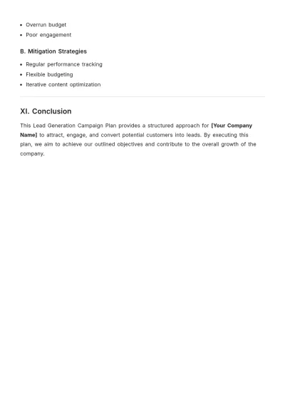 Free Lead Generation Campaign Plan Template to Edit Online