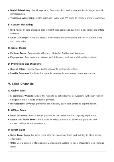 Free Sales Campaign Plan Template to Edit Online