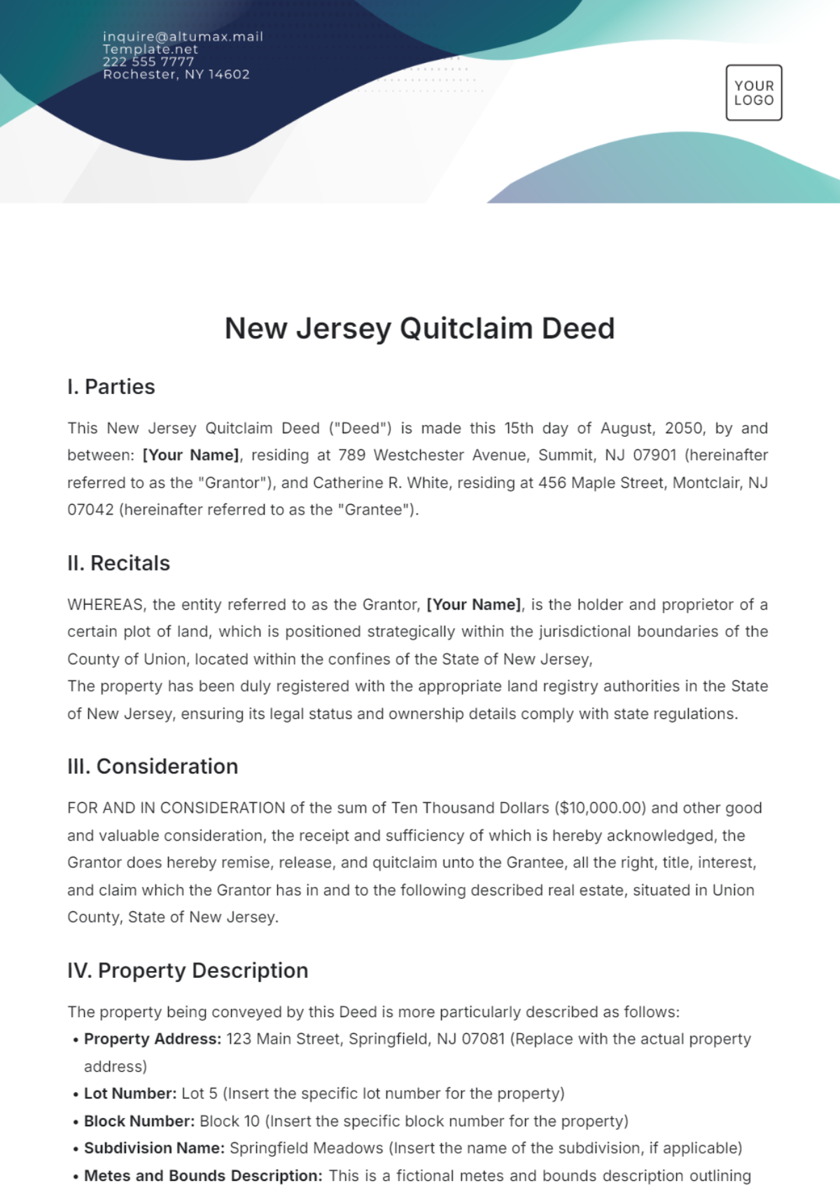 New Jersey Quitclaim Deed Template - Edit Online & Download