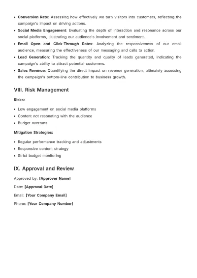 Free Marketing Campaign Plan Template to Edit Online