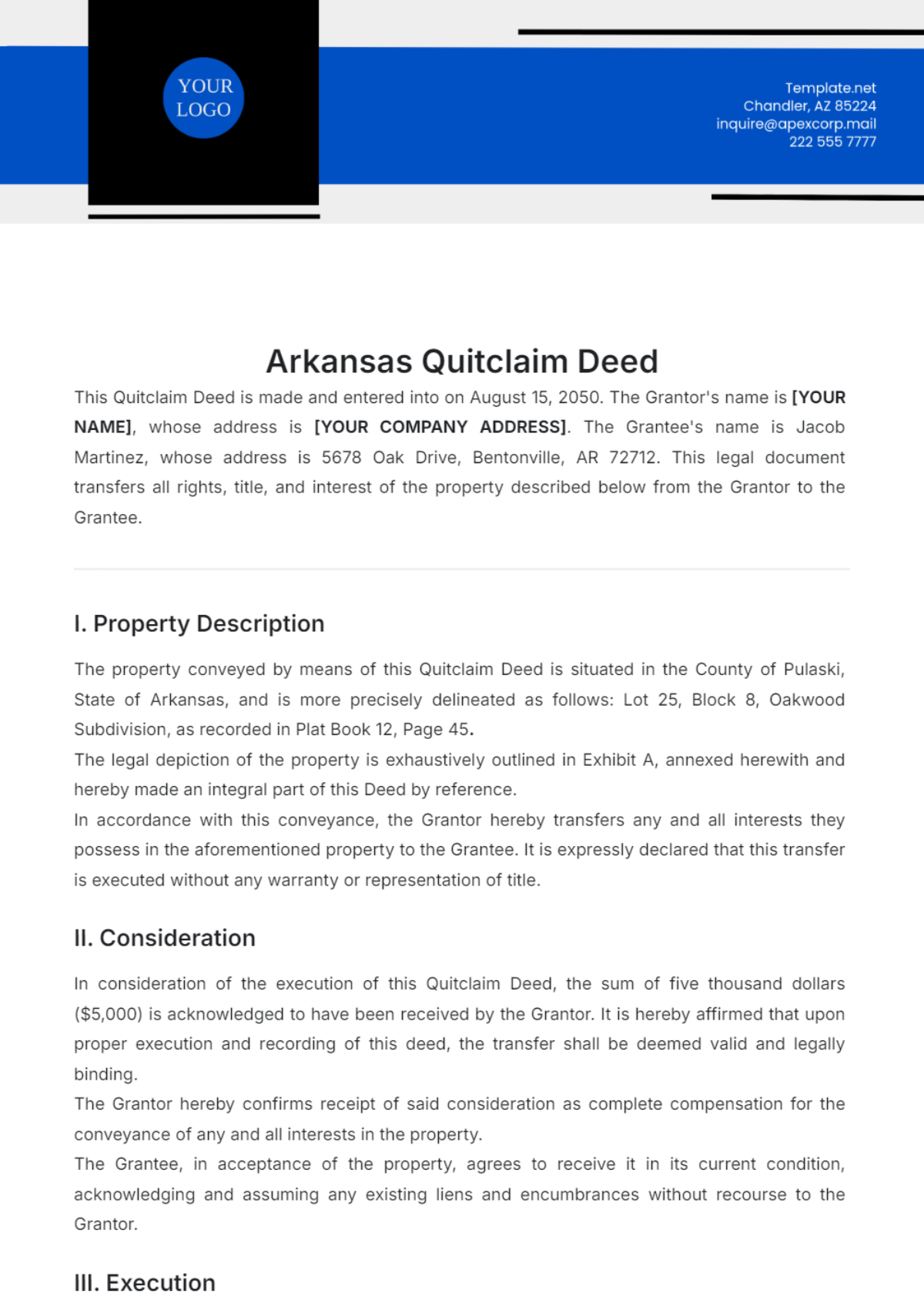 Arkansas Quitclaim Deed Template - Edit Online & Download