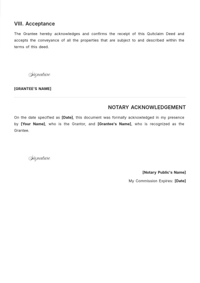 Free Quitclaim Deed Requirements Template to Edit Online