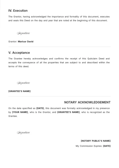 Free Quitclaim Deed San Diego Template to Edit Online