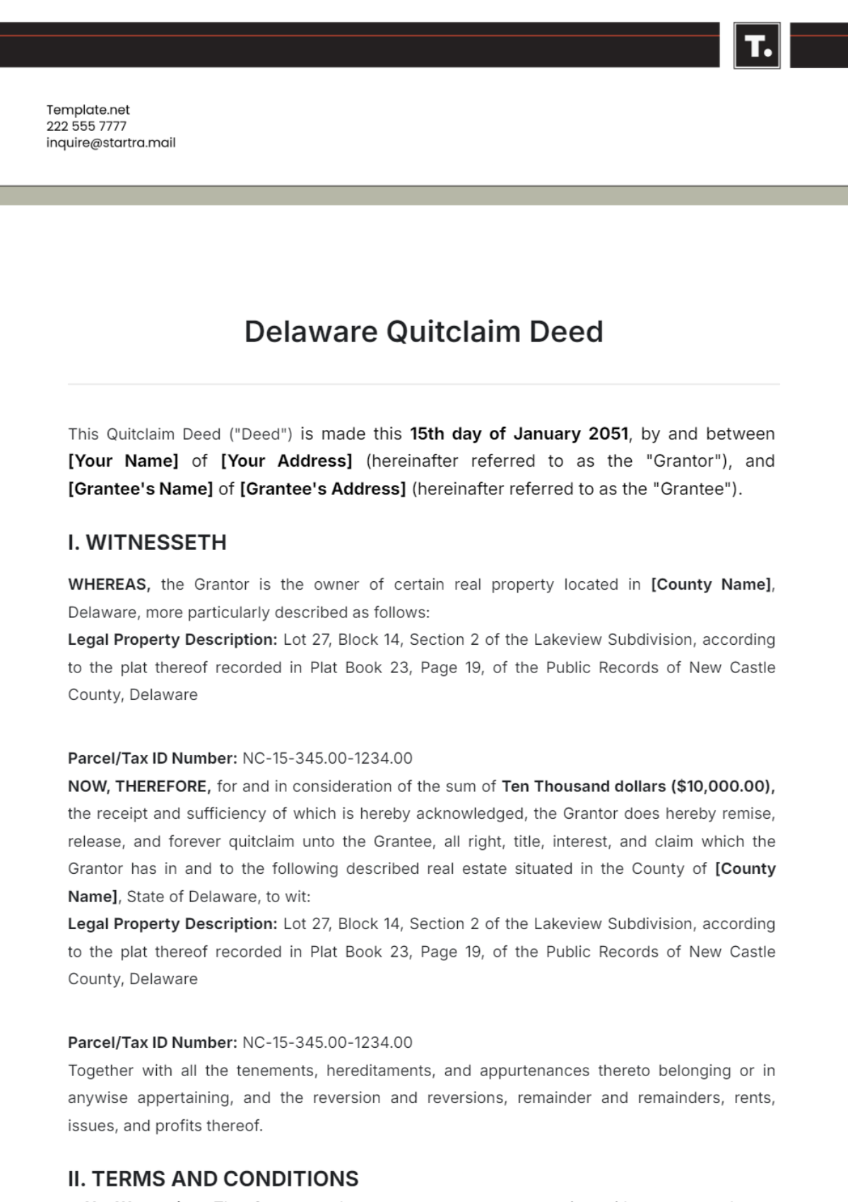 Delaware Quitclaim Deed Template - Edit Online & Download