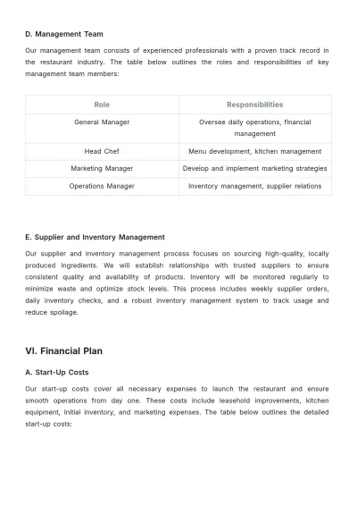 Free Restaurant Investor Proposal Template to Edit Online