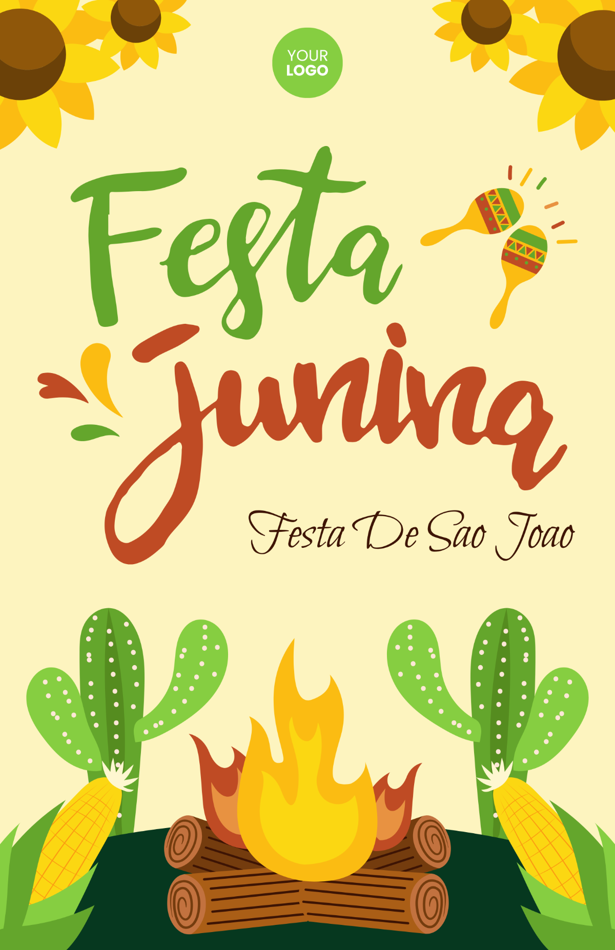 Free Festa Junina Lettering Poster Template