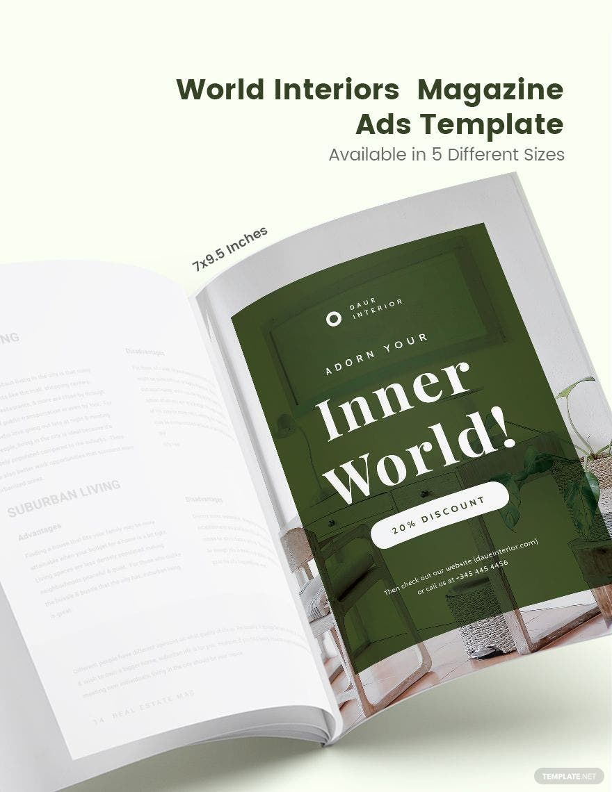 World Interiors Magazine Ads Template
