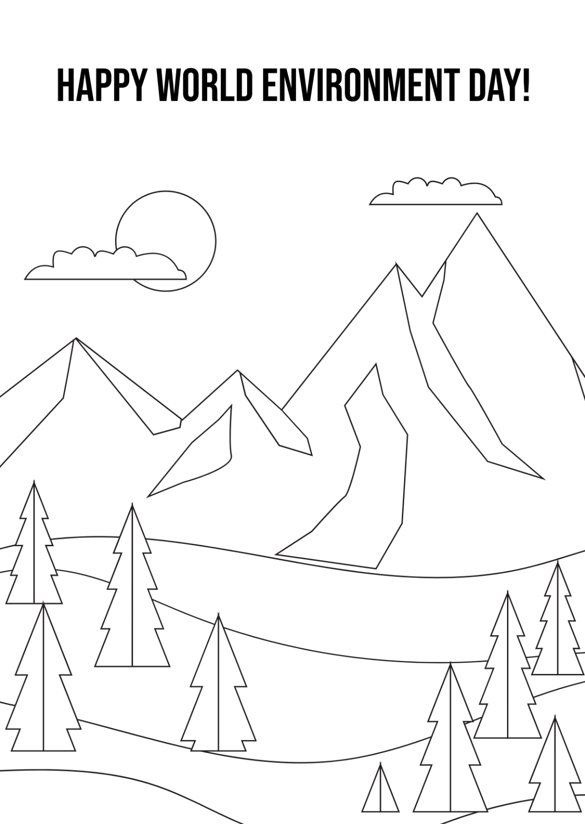 Free World Environment Day Art Drawing Template