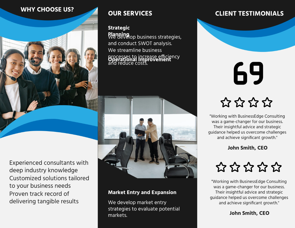 Free Corporate Service Brochure Template to Edit Online