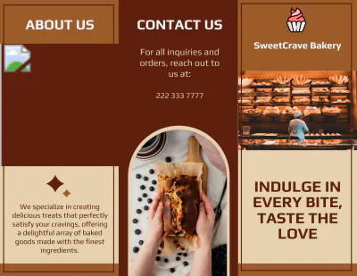 Free Bakery Tri Fold Brochure Template to Edit Online