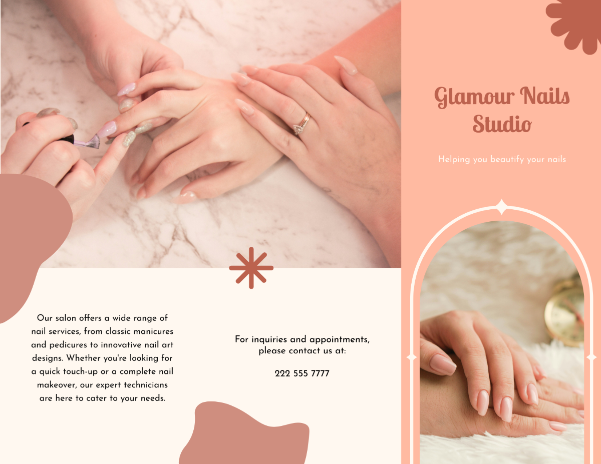 Free Nail Salon Brochure Template - Edit Online & Download | Template.net