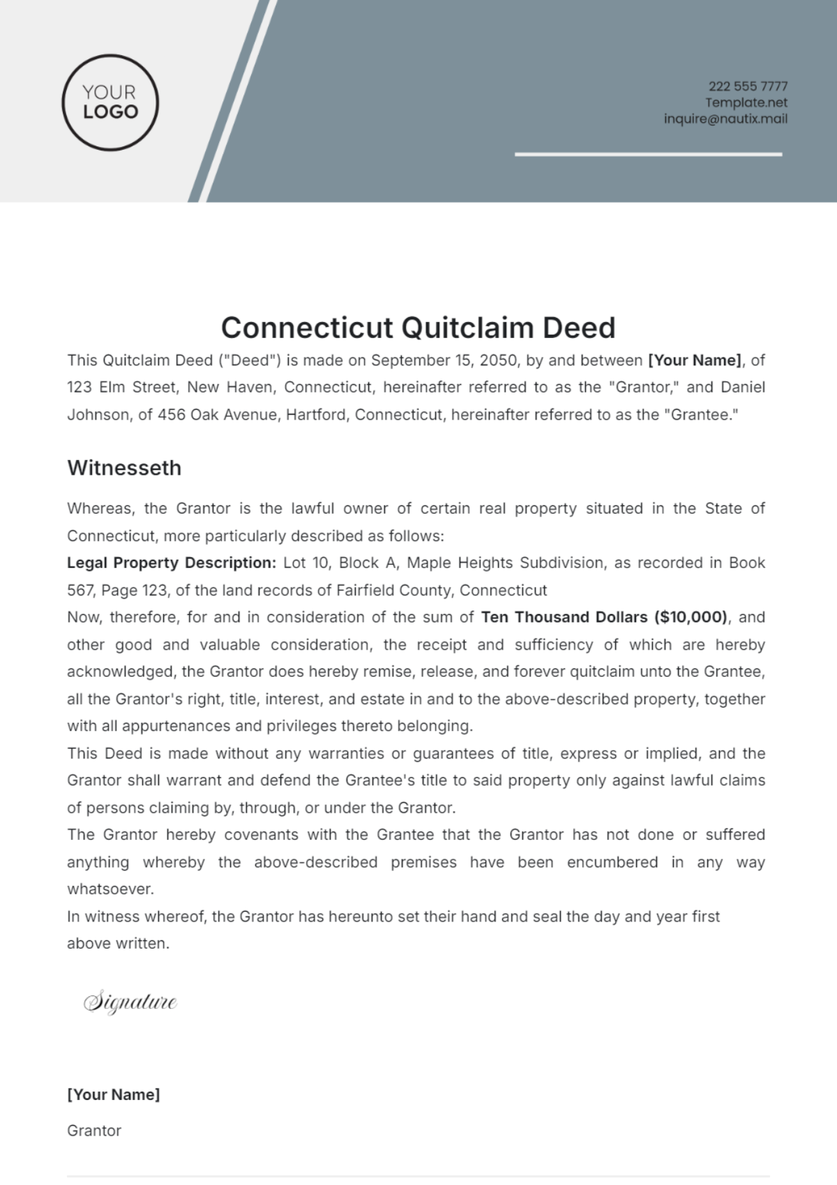 Connecticut Quitclaim Deed Template - Edit Online & Download