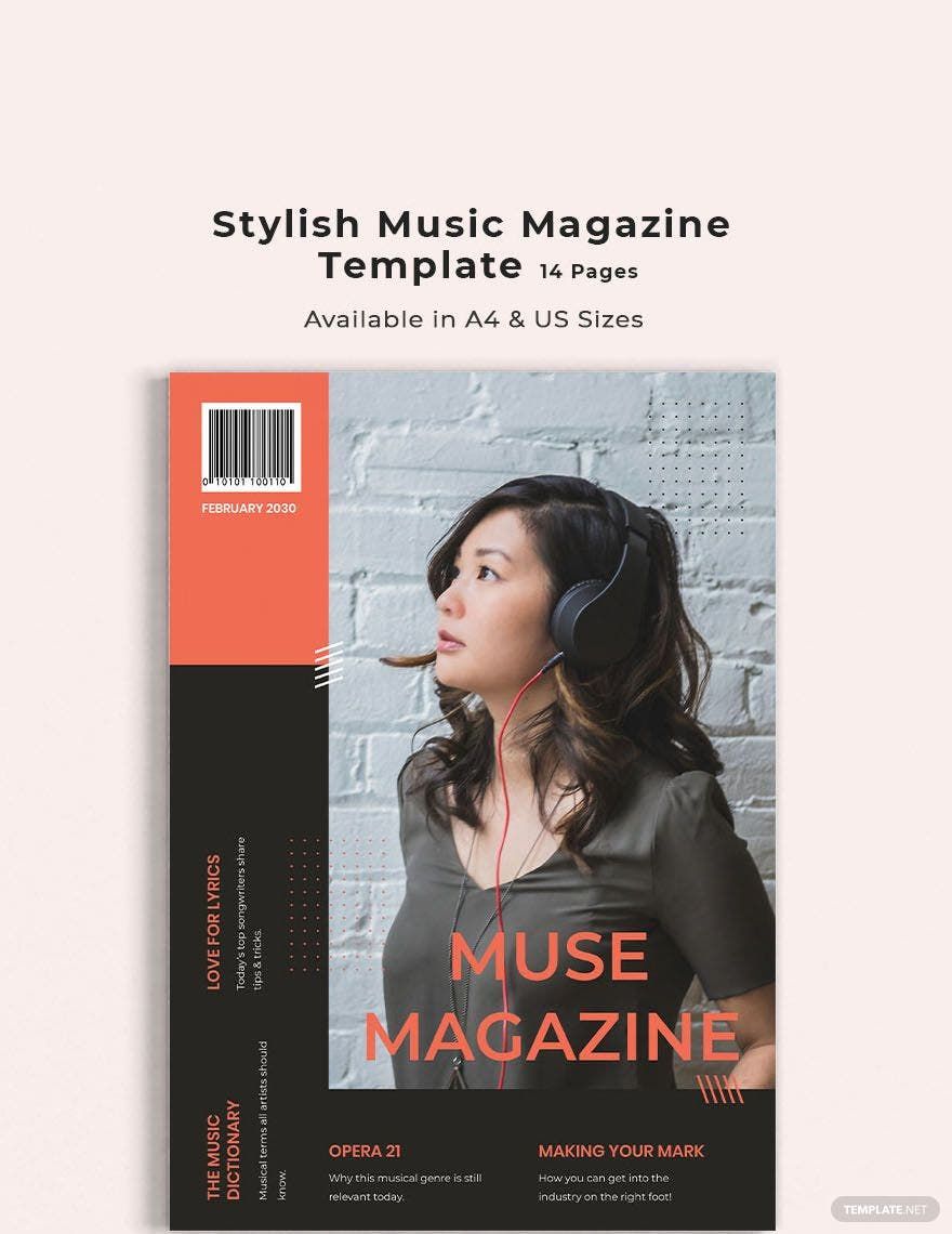 Stylish Music Magazine Template