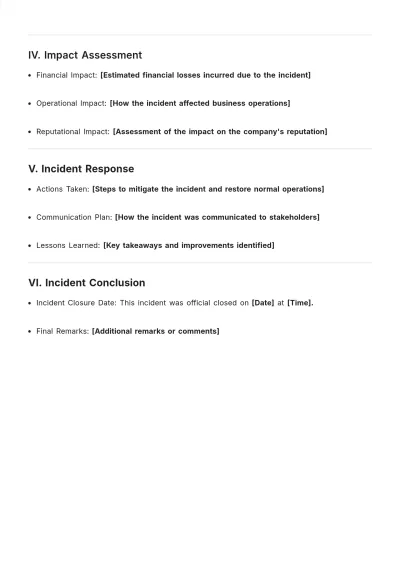 Free Business Incident Report Template to Edit Online