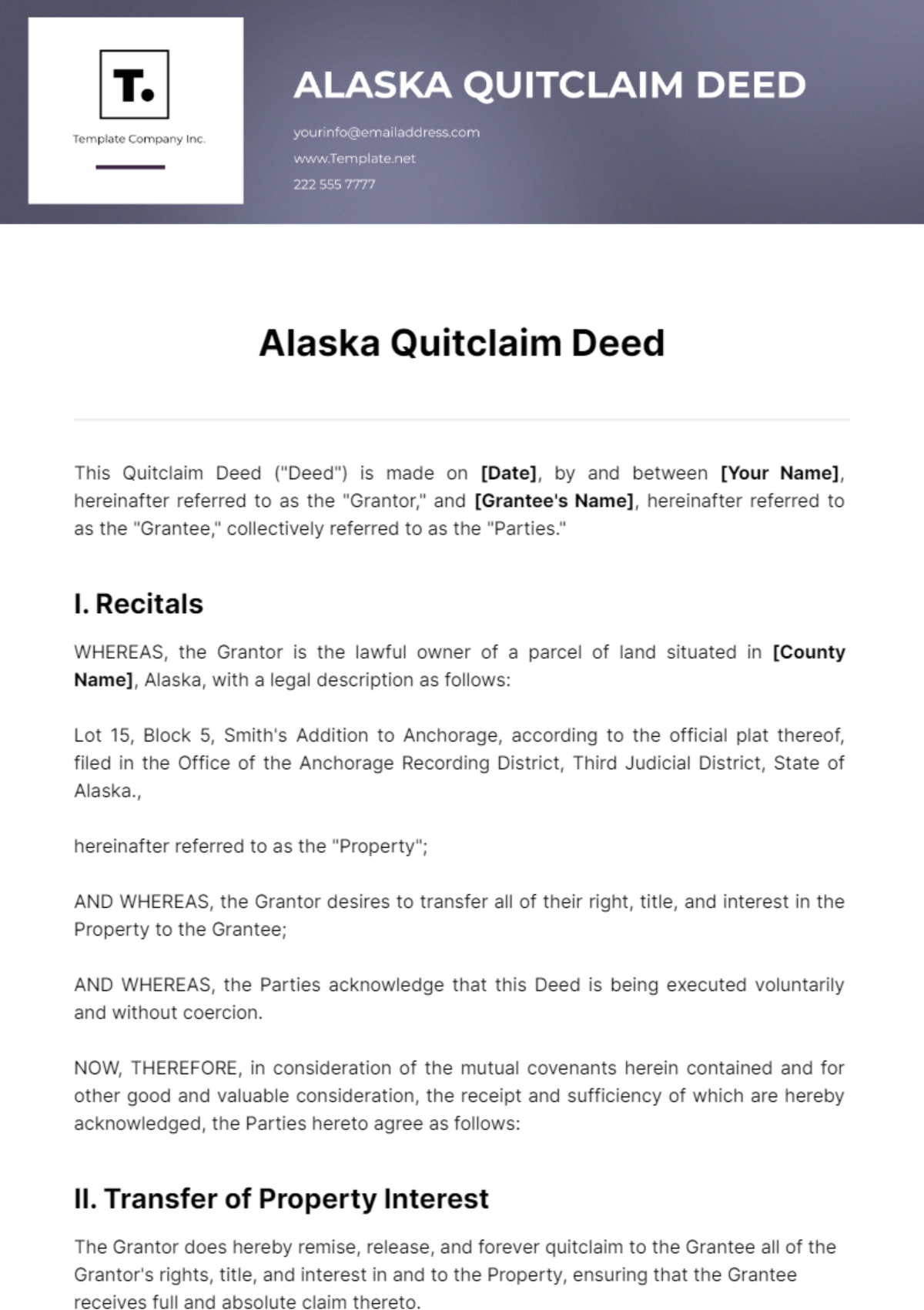 Alaska Quitclaim Deed Template - Edit Online & Download