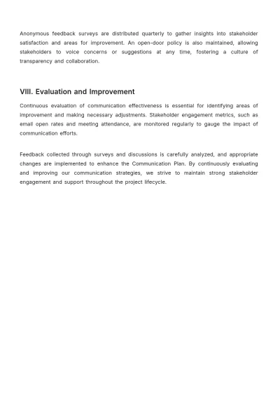 Free Project Stakeholder Communication Plan Template to Edit Online