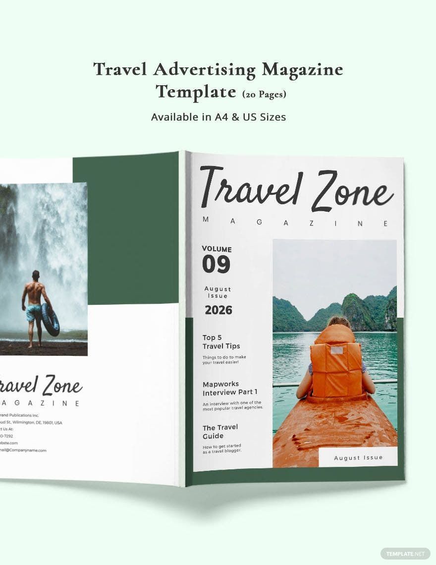 Travel Advertising Magazine Template