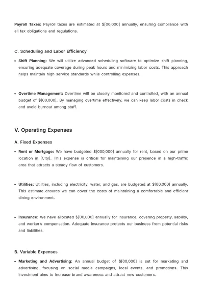 Free Restaurant Budget Proposal Template to Edit Online