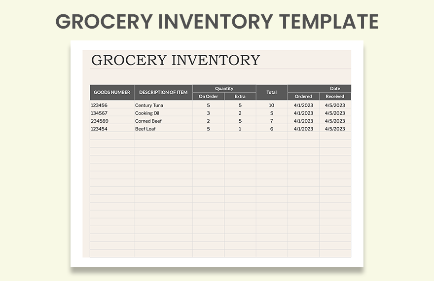 Grocery Inventory Template Download In Word Google Docs Excel PDF