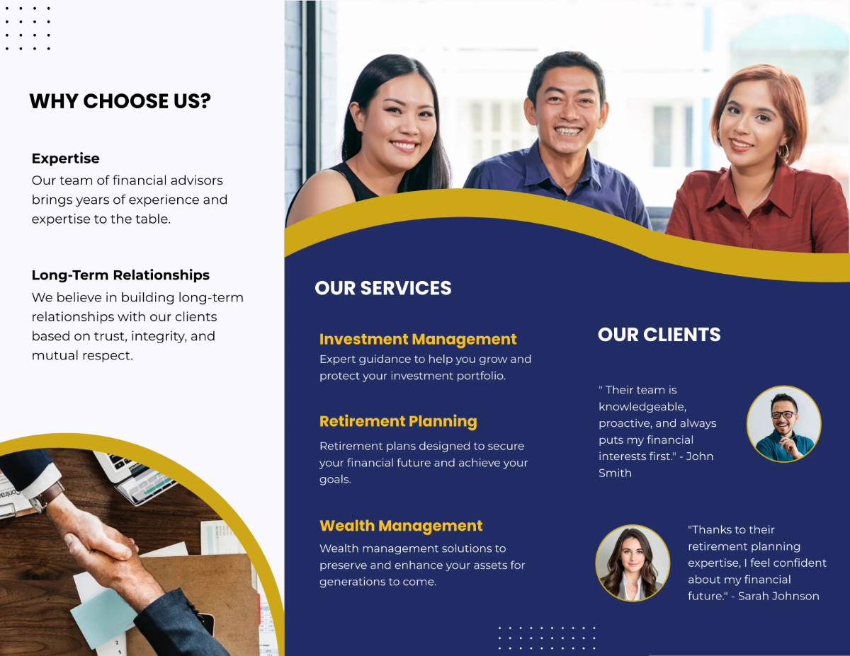 Free Financial Services Brochure Template to Edit Online