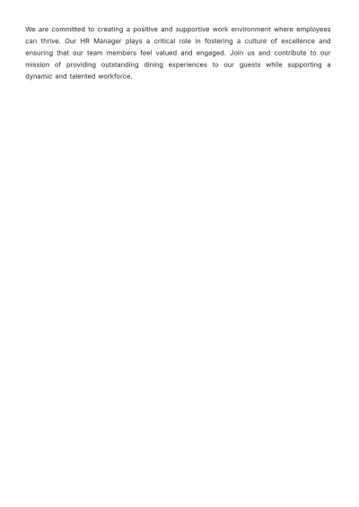 Free Restaurant HR Job Description Template to Edit Online