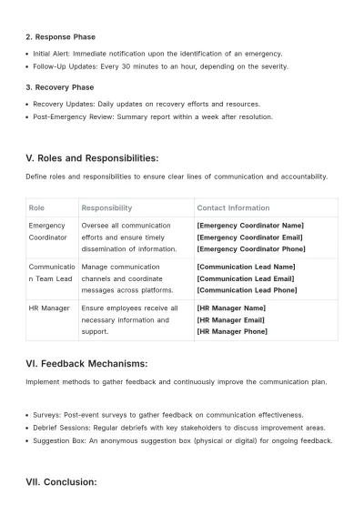 Free Emergency Preparedness Communication Plan Template to Edit Online