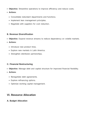 Free Financial Recovery Plan Template to Edit Online