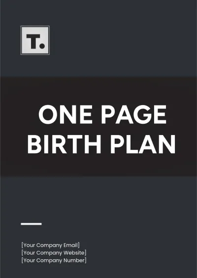 Free One Page Birth Plan Template to Edit Online