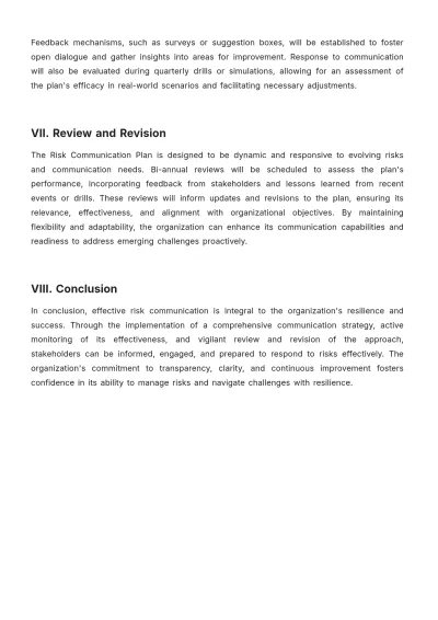 Free Risk Communication Plan Template to Edit Online