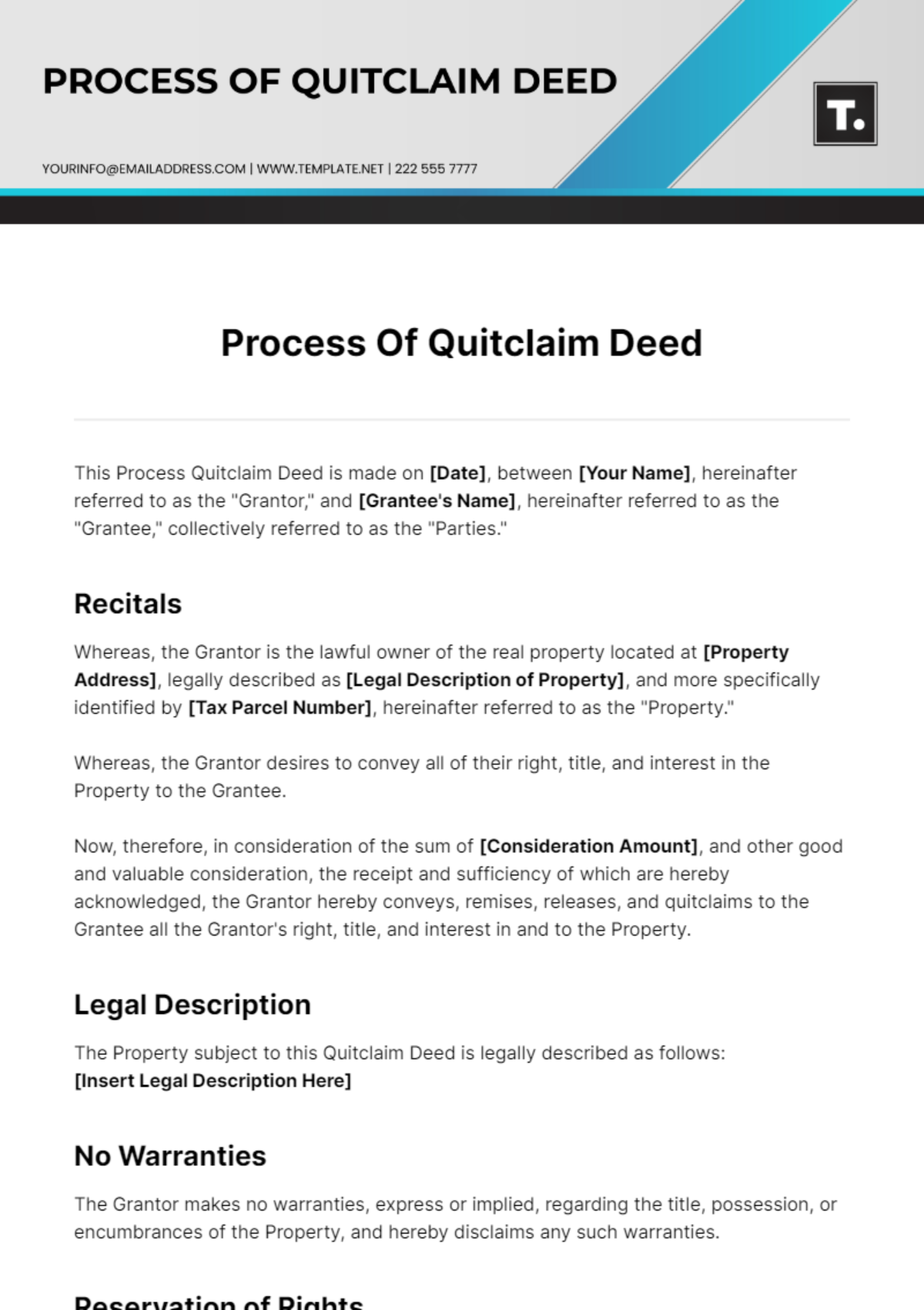 Process Of Quitclaim Deed Template - Edit Online & Download