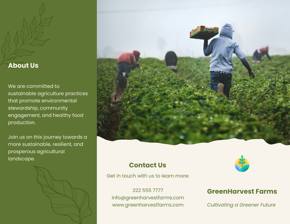 Sustainable Agriculture Brochure Template