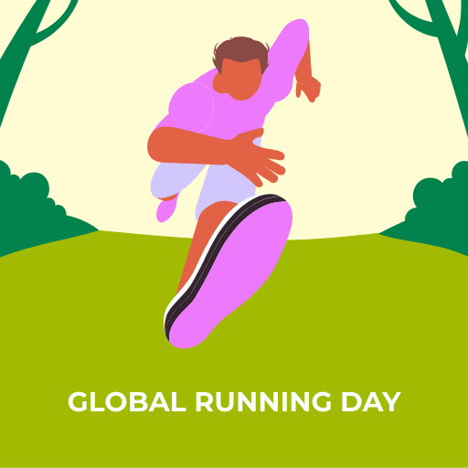 Global Running Day Vector Template