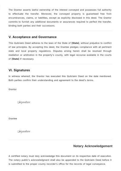Free Community Property Quitclaim Deed Template to Edit Online