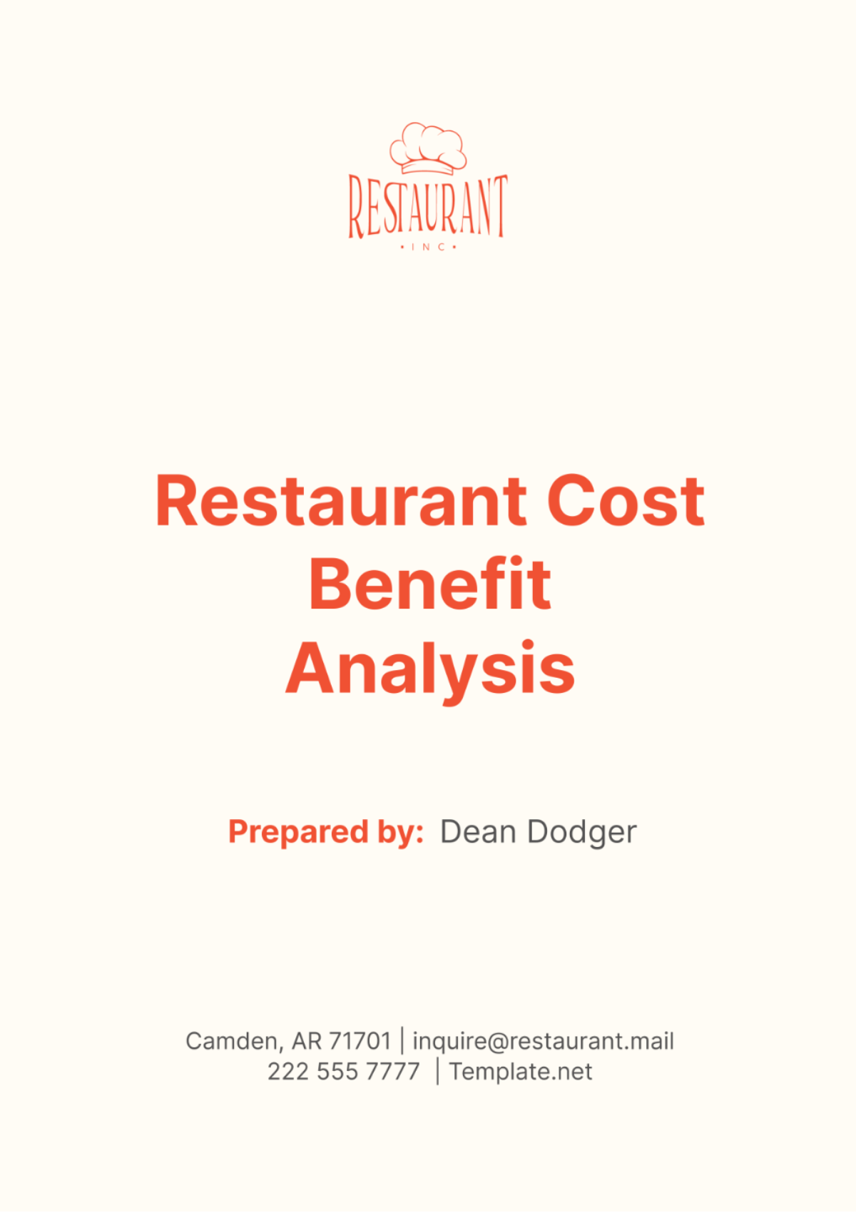 Restaurant Cost Benefit Analysis Template - Edit Online & Download