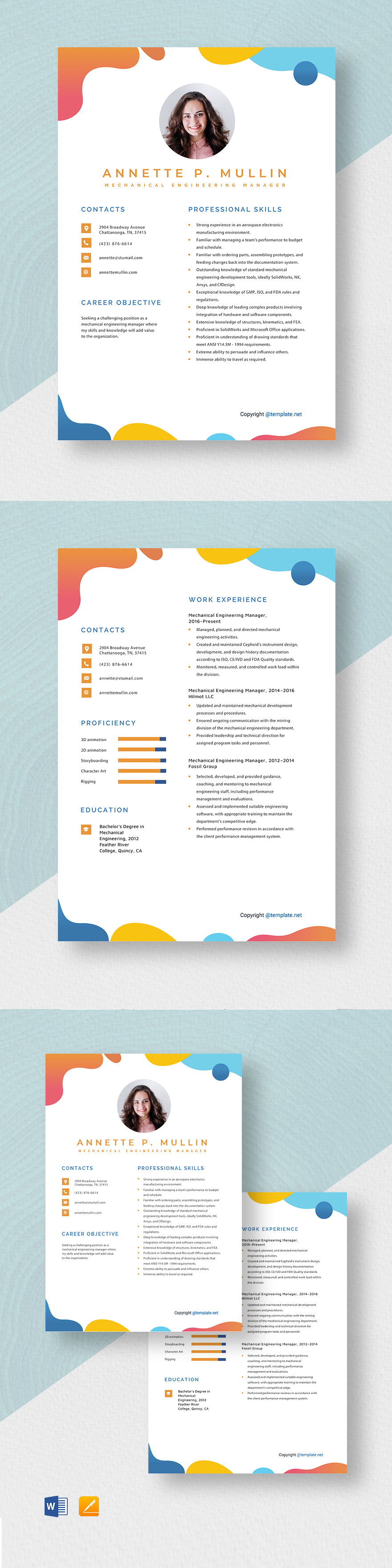 Mechanical Engineering Manager Resume Template