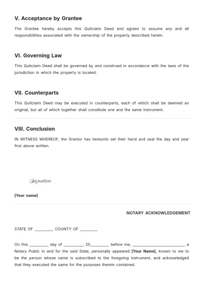Free Quitclaim Deed For Foreclosed Property Template to Edit Online