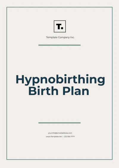 Free Hypnobirthing Birth Plan Template to Edit Online